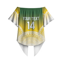 Cook Islands Rugby Custom Off Shoulder Wrap Waist Top Come On Kukis LT14 - Polynesian Pride