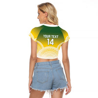 Cook Islands Rugby Custom Raglan Cropped T Shirt Come On Kukis LT14 - Polynesian Pride