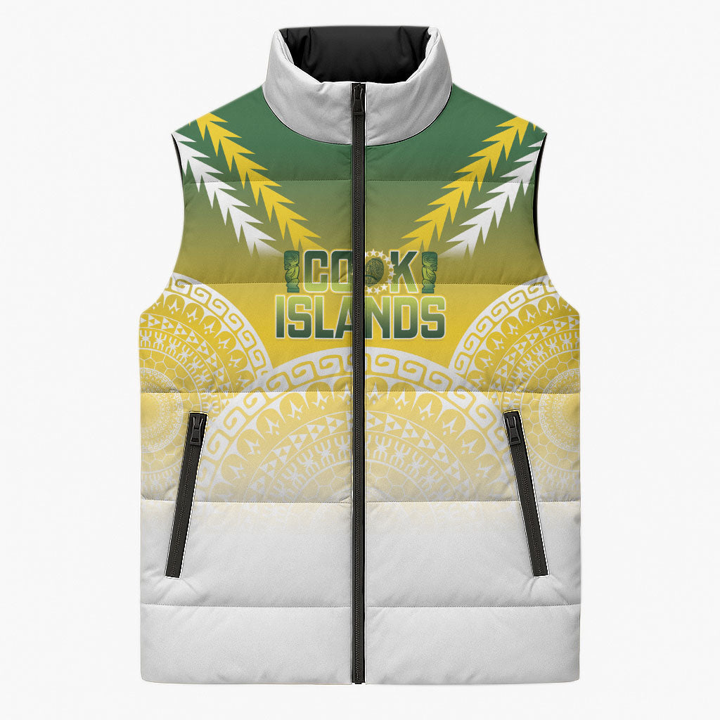 Cook Islands Rugby Custom Sleeveless Puffer Jacket Come On Kukis LT14 Unisex Multicolor - Polynesian Pride