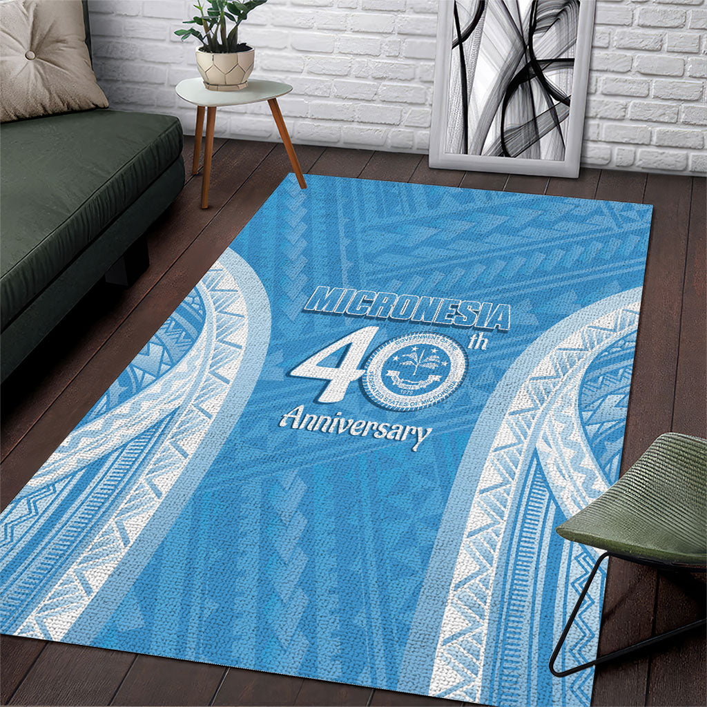 Federated States of Micronesia Independence Day Area Rug FSM 40th Anniversary Proud LT14 Blue - Polynesian Pride