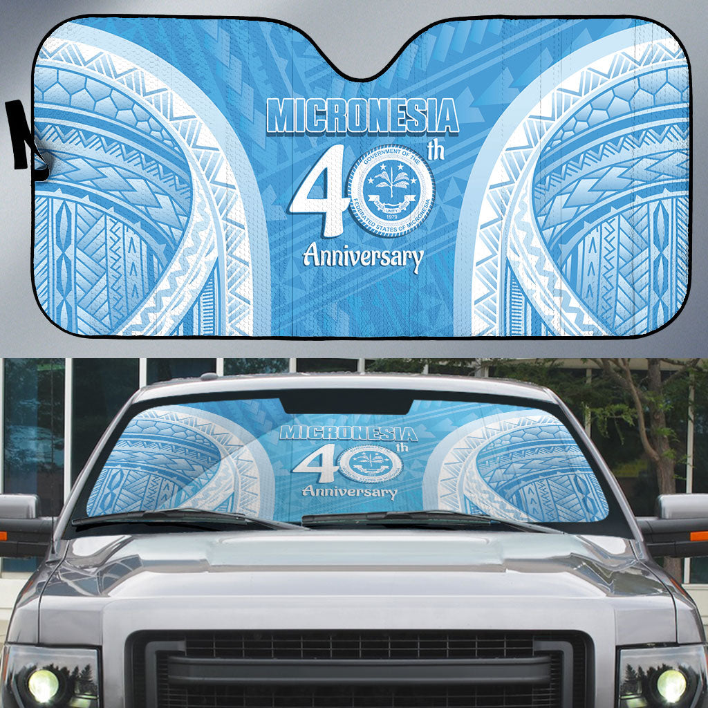 Federated States of Micronesia Independence Day Auto Sun Shade FSM 40th Anniversary Proud