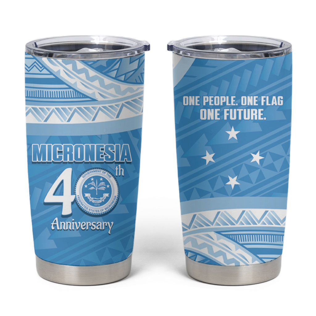 Federated States of Micronesia Independence Day Tumbler Cup FSM 40th Anniversary Proud LT14 Blue - Polynesian Pride
