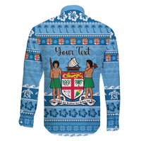 Custom Fiji Christmas Family Matching Off Shoulder Maxi Dress and Hawaiian Shirt Fijian Tapa Marau na Kerisimasi LT14 - Polynesian Pride
