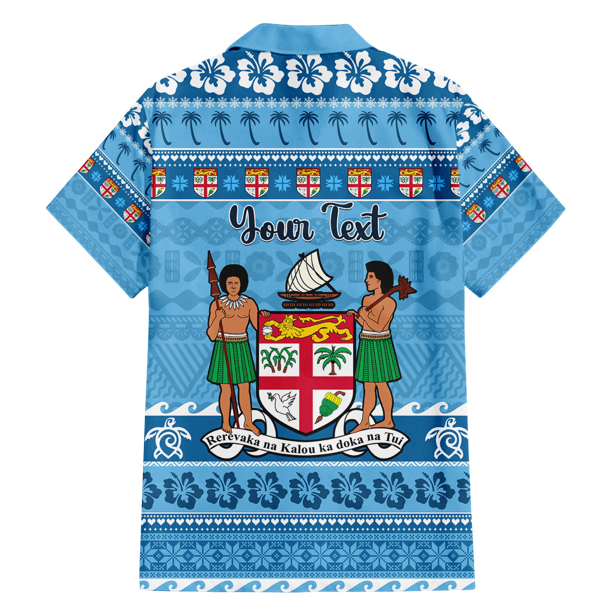 Custom Fiji Christmas Family Matching Off Shoulder Short Dress and Hawaiian Shirt Fijian Tapa Marau na Kerisimasi LT14 - Polynesian Pride