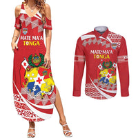 Custom Mate Maa Tonga Couples Matching Summer Maxi Dress and Long Sleeve Button Shirt 2024 Go Champions