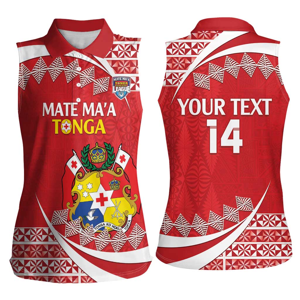 Custom Mate Maa Tonga Women Sleeveless Polo Shirt 2024 Go Champions