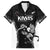 Aotearoa Rugby Custom Family Matching Off The Shoulder Long Sleeve Dress and Hawaiian Shirt Maori Kiwi - Mascot Style