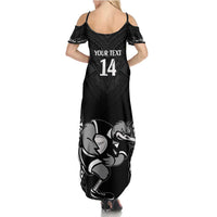 Aotearoa Rugby Custom Family Matching Summer Maxi Dress and Hawaiian Shirt Maori Kiwi - Mascot Style LT14 - Polynesian Pride
