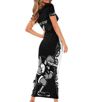 Aotearoa Rugby Custom Short Sleeve Bodycon Dress Maori Kiwi - Mascot Style