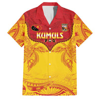 Papua New Guinea Rugby Custom Family Matching Off The Shoulder Long Sleeve Dress and Hawaiian Shirt Go Kumuls PNG - Polynesian Pattern LT14 Dad's Shirt - Short Sleeve Yellow - Polynesian Pride