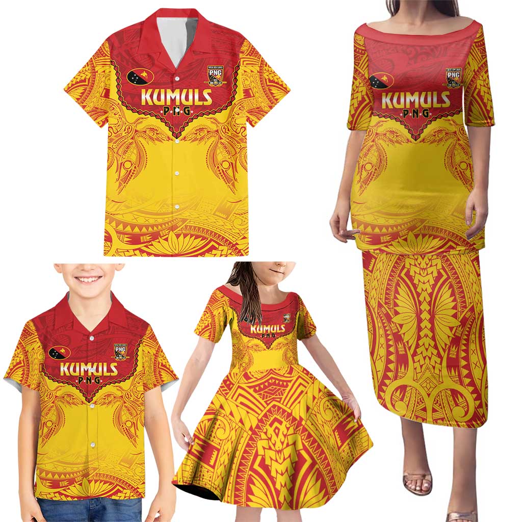 Papua New Guinea Rugby Custom Family Matching Puletasi and Hawaiian Shirt Go Kumuls PNG - Polynesian Pattern LT14 - Polynesian Pride