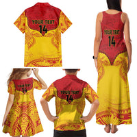 Papua New Guinea Rugby Custom Family Matching Tank Maxi Dress and Hawaiian Shirt Go Kumuls PNG - Polynesian Pattern LT14 - Polynesian Pride