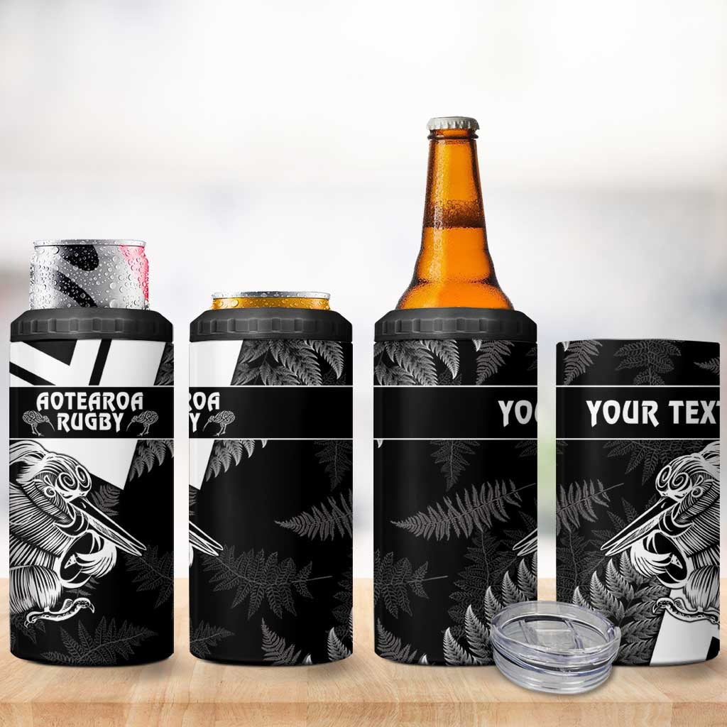 Custom Aotearoa Silver Fern Rugby 4 in 1 Can Cooler Tumbler 2024 Go Kiwi