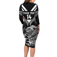 Aotearoa Silver Fern Rugby Custom Family Matching Long Sleeve Bodycon Dress and Hawaiian Shirt 2024 Go Kiwi LT14 - Polynesian Pride