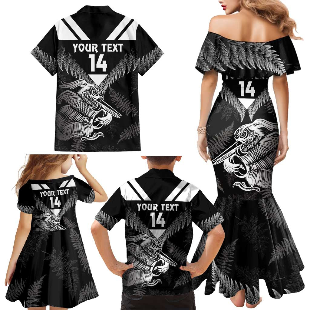Aotearoa Silver Fern Rugby Custom Family Matching Mermaid Dress and Hawaiian Shirt 2024 Go Kiwi LT14 - Polynesian Pride