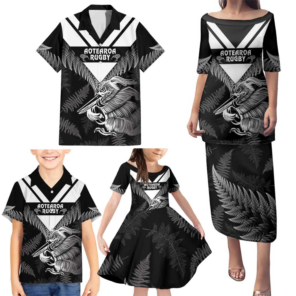 Aotearoa Silver Fern Rugby Custom Family Matching Puletasi and Hawaiian Shirt 2024 Go Kiwi LT14 - Polynesian Pride