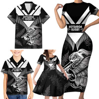 Aotearoa Silver Fern Rugby Custom Family Matching Short Sleeve Bodycon Dress and Hawaiian Shirt 2024 Go Kiwi LT14 - Polynesian Pride
