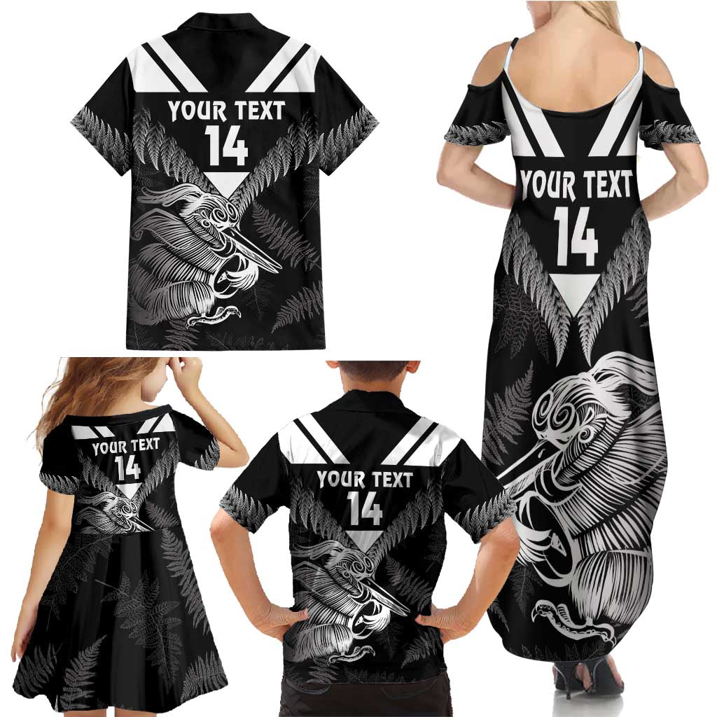 Aotearoa Silver Fern Rugby Custom Family Matching Summer Maxi Dress and Hawaiian Shirt 2024 Go Kiwi LT14 - Polynesian Pride