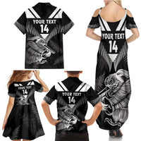Aotearoa Silver Fern Rugby Custom Family Matching Summer Maxi Dress and Hawaiian Shirt 2024 Go Kiwi LT14 - Polynesian Pride
