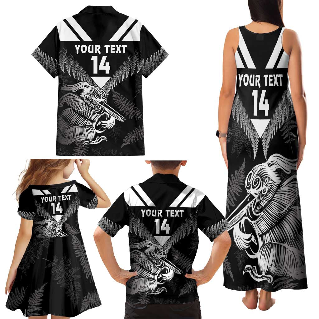 Aotearoa Silver Fern Rugby Custom Family Matching Tank Maxi Dress and Hawaiian Shirt 2024 Go Kiwi LT14 - Polynesian Pride
