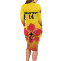 Orchids PNG Rugby Custom Family Matching Long Sleeve Bodycon Dress and Hawaiian Shirt Go Champions Papua New Guinea LT14 - Polynesian Pride