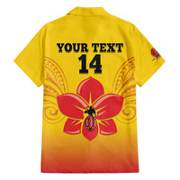Orchids PNG Rugby Custom Family Matching Off The Shoulder Long Sleeve Dress and Hawaiian Shirt Go Champions Papua New Guinea LT14 - Polynesian Pride