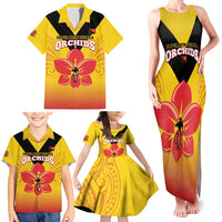 Orchids PNG Rugby Custom Family Matching Tank Maxi Dress and Hawaiian Shirt Go Champions Papua New Guinea LT14 - Polynesian Pride