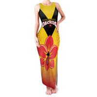 Orchids PNG Rugby Custom Family Matching Tank Maxi Dress and Hawaiian Shirt Go Champions Papua New Guinea LT14 Mom's Dress Yellow - Polynesian Pride