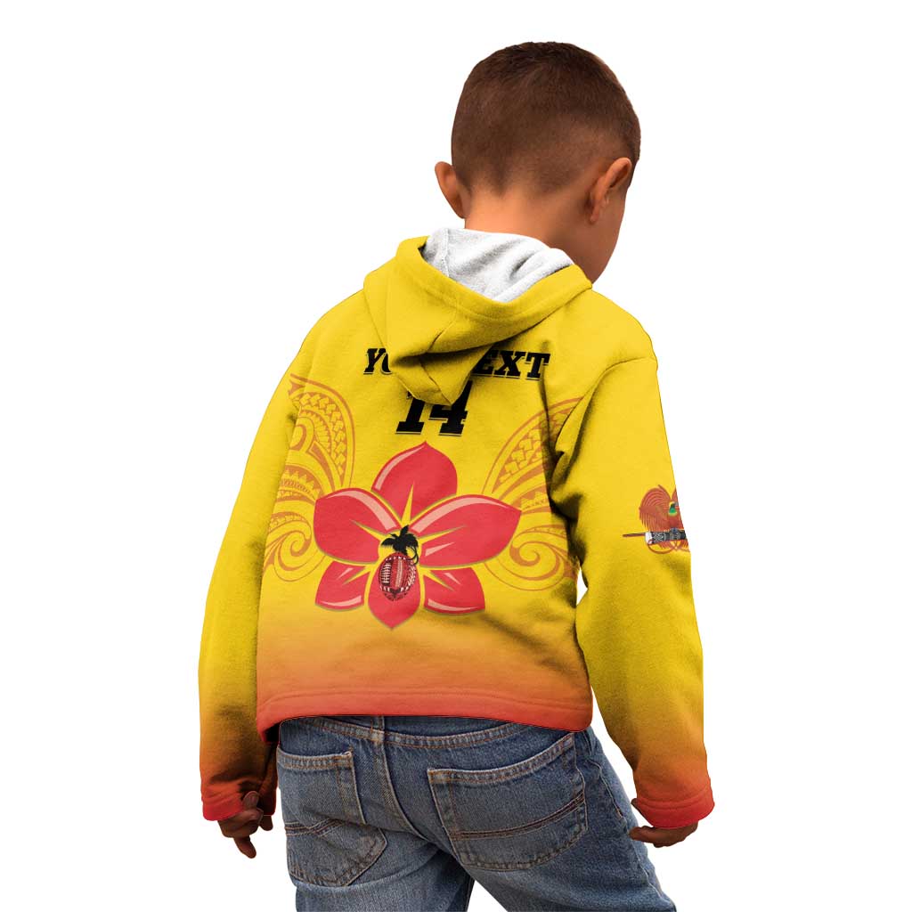 Orchids PNG Rugby Custom Kid Hoodie Go Champions Papua New Guinea LT14 - Polynesian Pride