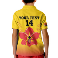 Orchids PNG Rugby Custom Kid Polo Shirt Go Champions Papua New Guinea