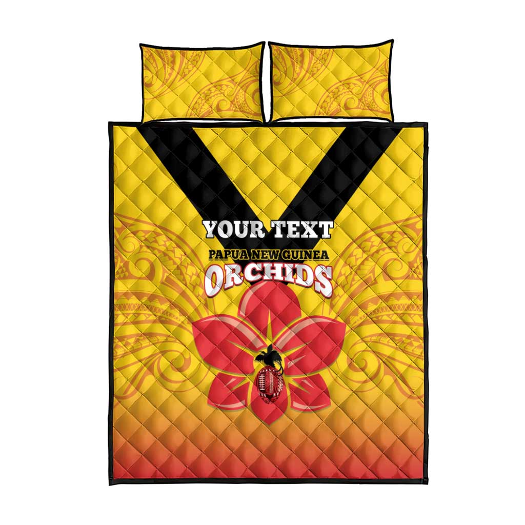 Orchids PNG Rugby Custom Quilt Bed Set Go Champions Papua New Guinea