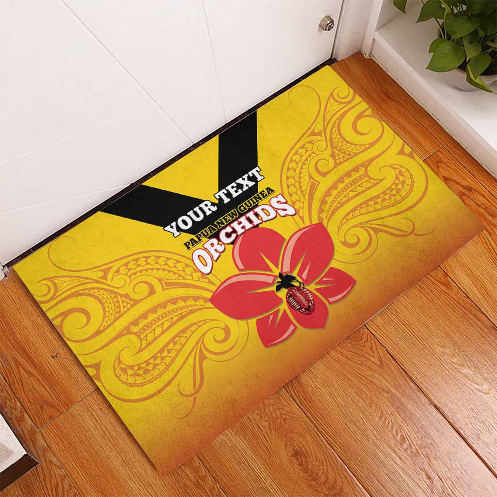 Orchids PNG Rugby Custom Rubber Doormat Go Champions Papua New Guinea LT14 - Polynesian Pride