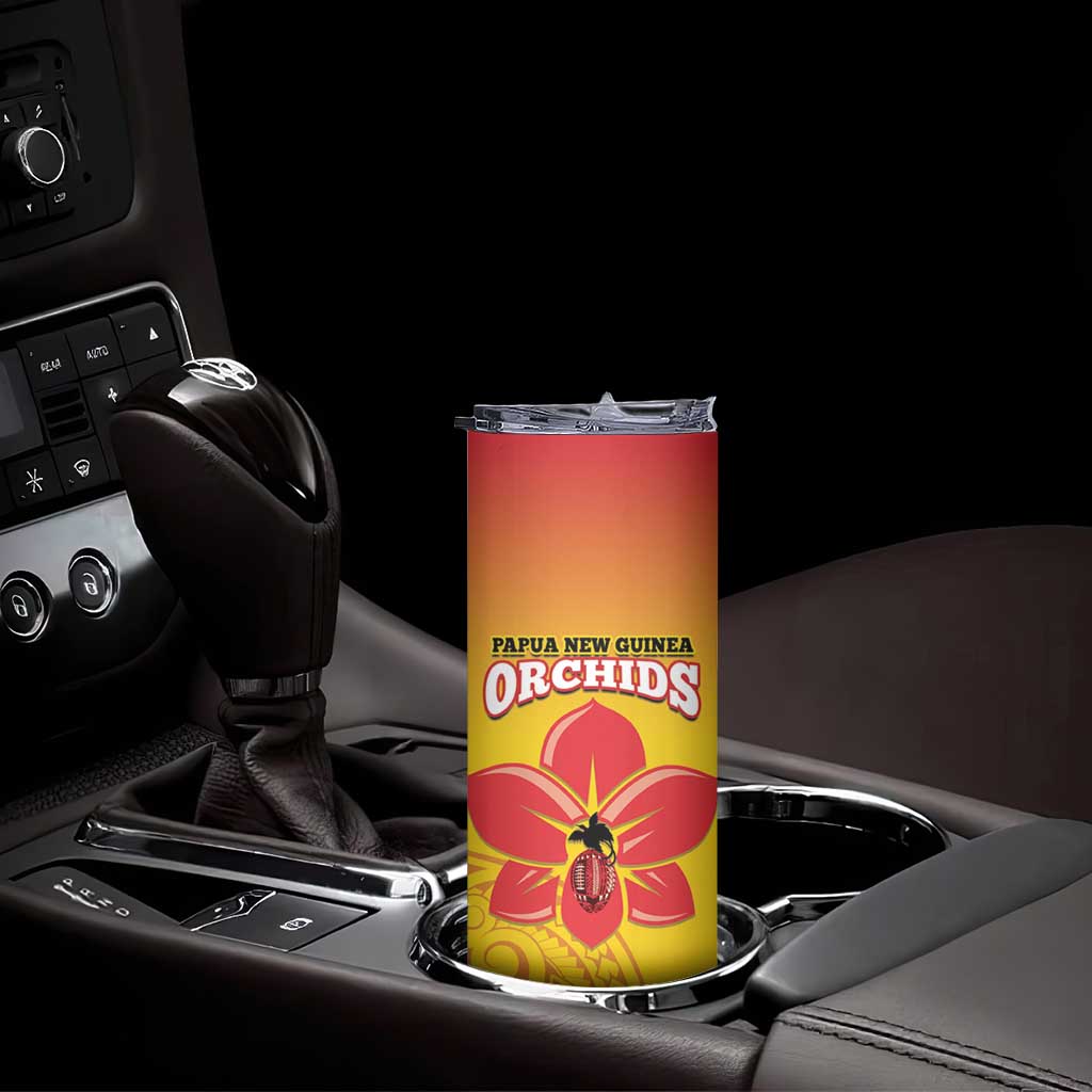 Custom Orchids PNG Rugby Skinny Tumbler Go Champions Papua New Guinea