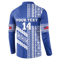 Fetu Samoa Rugby Custom Button Sweatshirt Siapo Pattern - Sporty Style