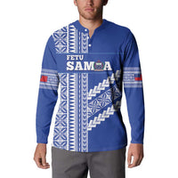Fetu Samoa Rugby Custom Button Sweatshirt Siapo Pattern - Sporty Style