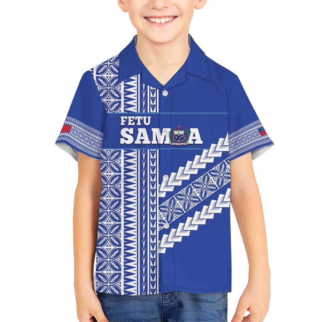 Fetu Samoa Rugby Custom Kid Hawaiian Shirt Siapo Pattern - Sporty Style