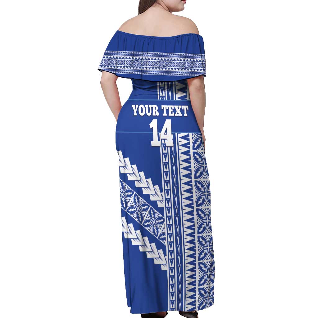 Fetu Samoa Rugby Custom Off Shoulder Maxi Dress Siapo Pattern - Sporty Style