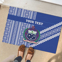 Fetu Samoa Rugby Custom Rubber Doormat Siapo Pattern - Sporty Style