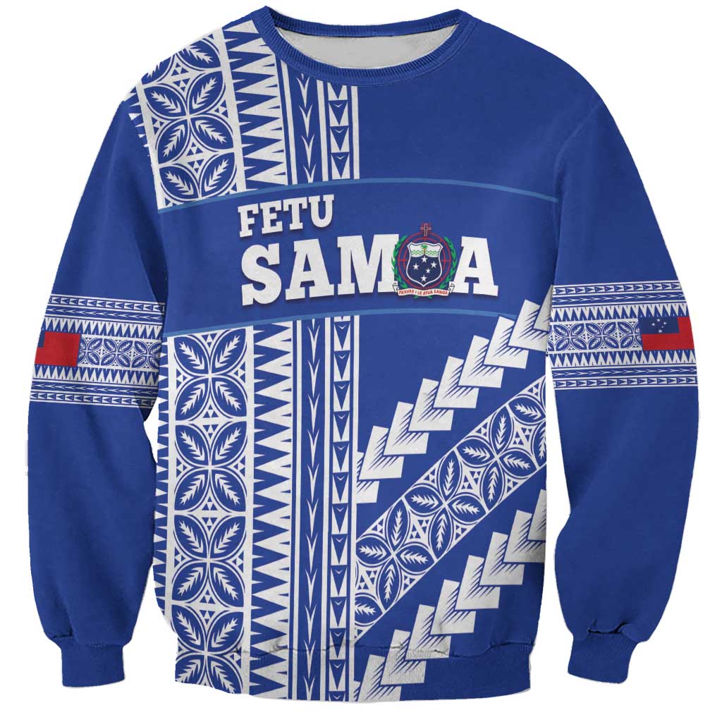 Fetu Samoa Rugby Custom Sweatshirt Siapo Pattern - Sporty Style