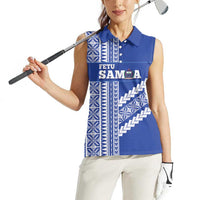 Fetu Samoa Rugby Custom Women Sleeveless Polo Shirt Siapo Pattern - Sporty Style