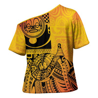 Marquesas Islands Cross Shoulder Shirt Marquesan Matatiki Fish Hook Patutiki - Polynesian Pride
