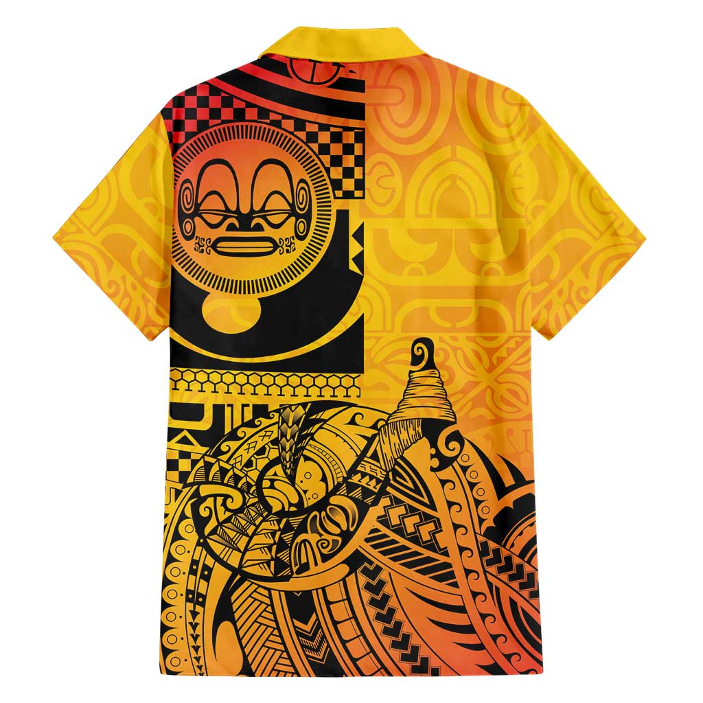 Marquesas Islands Family Matching Off Shoulder Short Dress and Hawaiian Shirt Marquesan Matatiki Fish Hook Patutiki LT14 - Polynesian Pride
