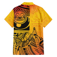 Marquesas Islands Family Matching Off Shoulder Short Dress and Hawaiian Shirt Marquesan Matatiki Fish Hook Patutiki LT14 - Polynesian Pride