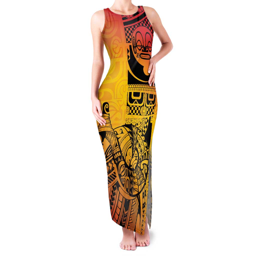 Marquesas Islands Family Matching Tank Maxi Dress and Hawaiian Shirt Marquesan Matatiki Fish Hook Patutiki - Polynesian Pride