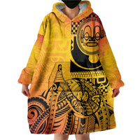 Marquesas Islands Wearable Blanket Hoodie Marquesan Matatiki Fish Hook Patutiki LT14 - Polynesian Pride