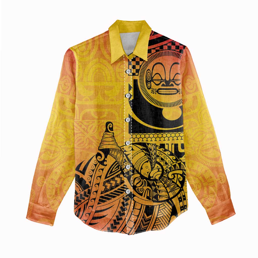 Marquesas Islands Women Casual Shirt Marquesan Matatiki Fish Hook Patutiki LT14 - Polynesian Pride