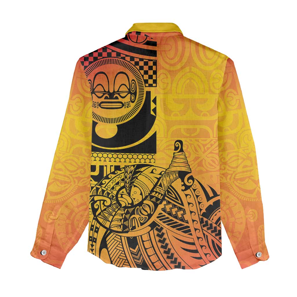 Marquesas Islands Women Casual Shirt Marquesan Matatiki Fish Hook Patutiki LT14 - Polynesian Pride