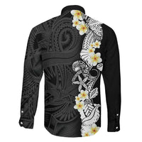 Black Samoa Tattoo Family Matching Mermaid Dress and Hawaiian Shirt Plumeria Samoan Ocean Tatau Pattern LT14 - Polynesian Pride