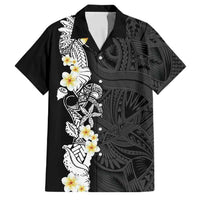 Black Samoa Tattoo Family Matching Short Sleeve Bodycon Dress and Hawaiian Shirt Plumeria Samoan Ocean Tatau Pattern LT14 Dad's Shirt - Short Sleeve Black - Polynesian Pride