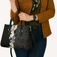Black Samoa Tattoo Leather Bag Plumeria Samoan Ocean Tatau Pattern - Polynesian Pride